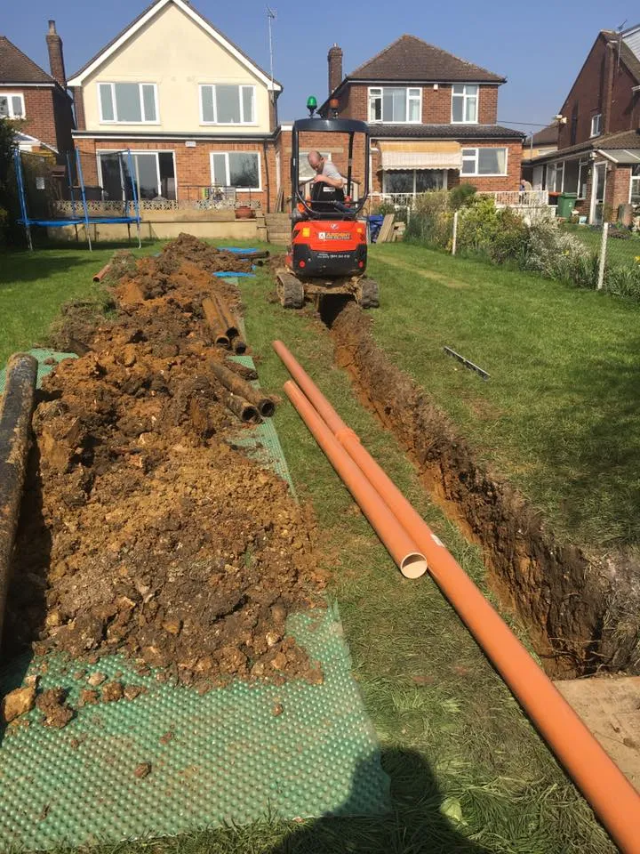 a dug drainage ditch